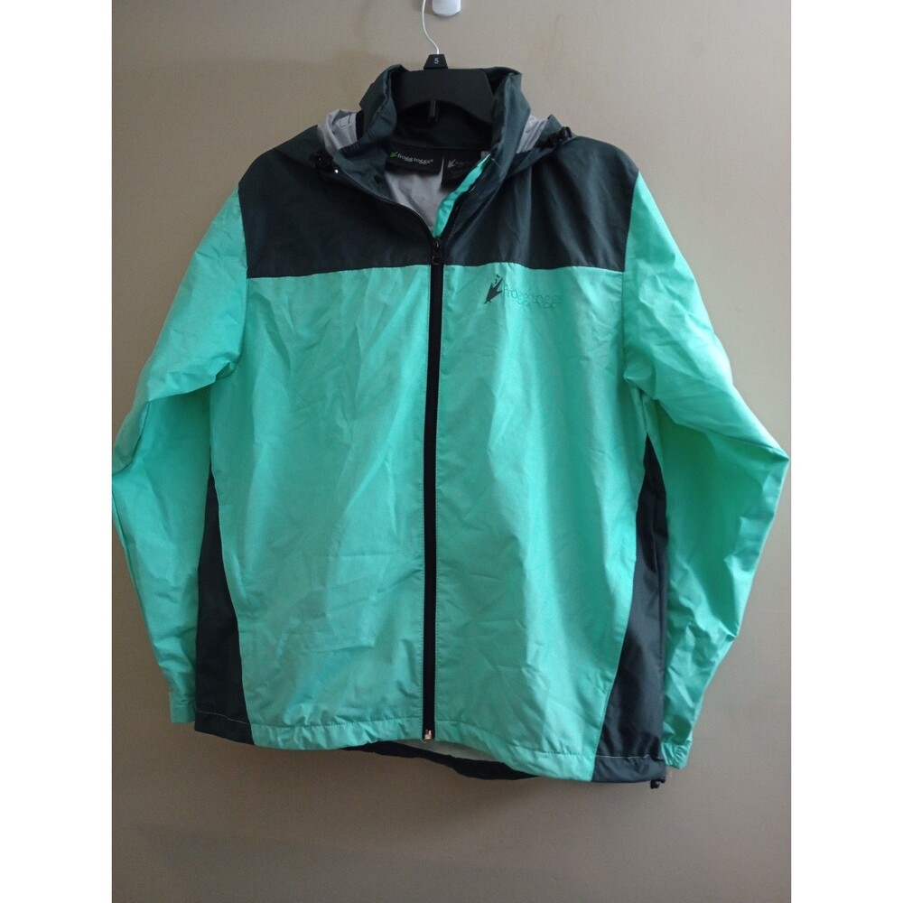Frogg Toggs Lightweight Rain Jacket Packable Hood Zipper Pocket Size S/M